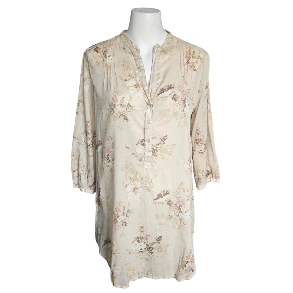 Denim & Supply Ralph Lauren Floral Print Tunic‎ Size Sm Cottage Boho Sheer